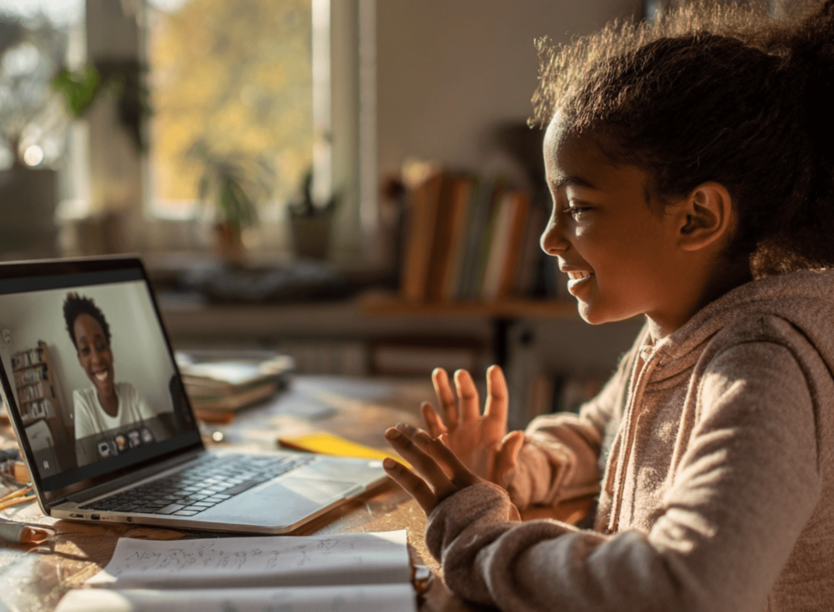 Math Roots tutor working with small group of students